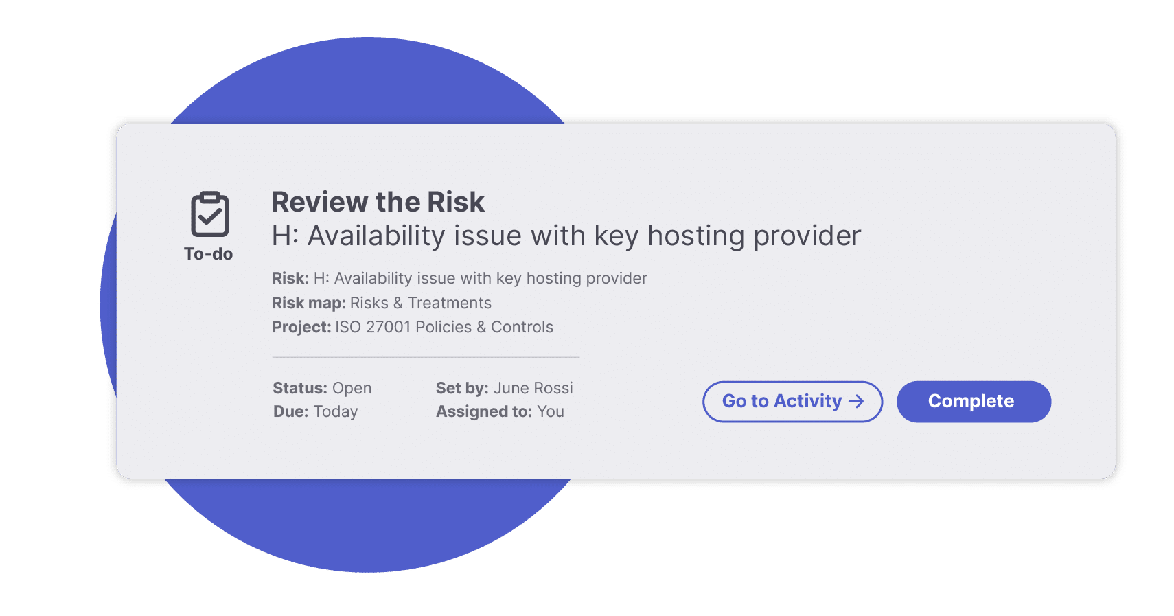 The risk notification tool from ISMS.online